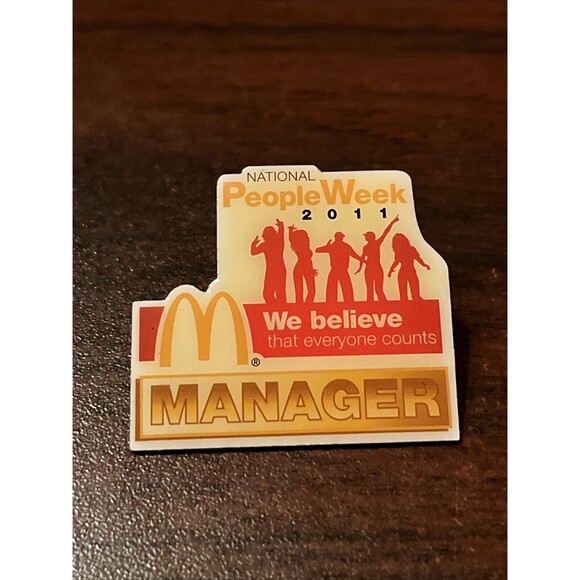 McDonald’s 2011 National People Week Manager Employee Lapel‎ Hat Pin - Picture 1 of 3